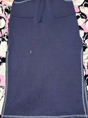 Vintage Rave 4 Real Navy Pull-On Pencil Skirt with Contrast Stitching